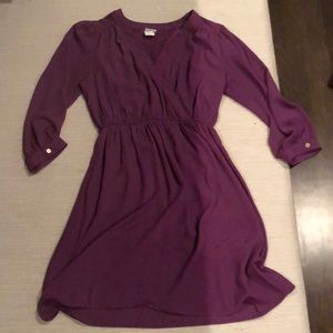 Purple faux wrap dress